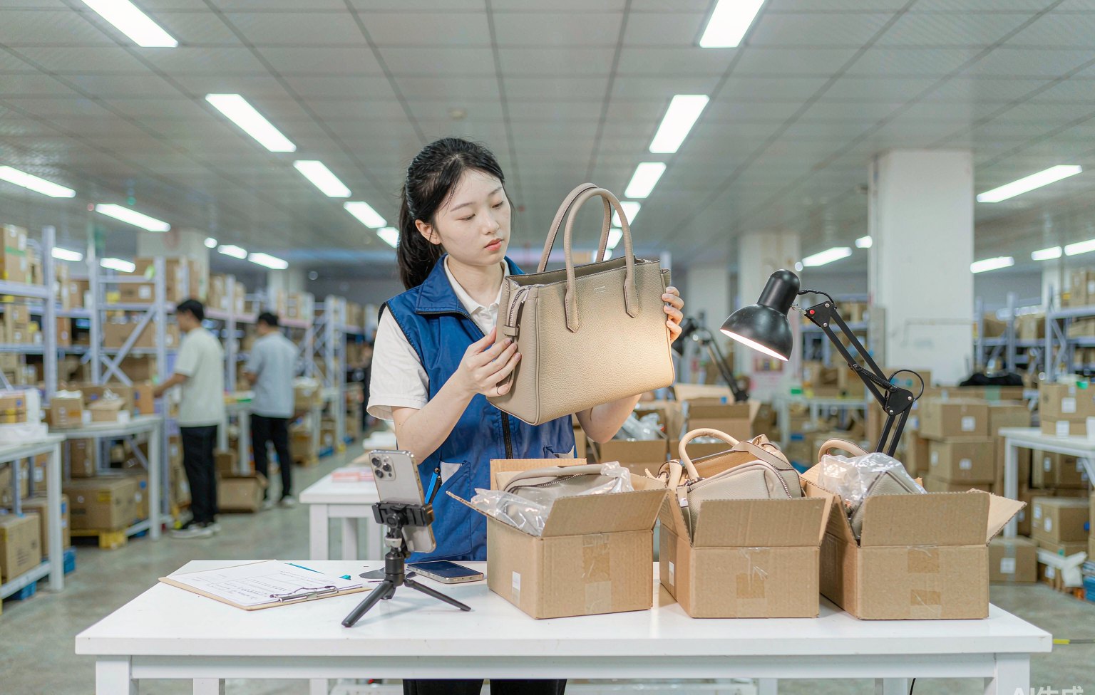 Quality inspection at XMDrop warehouse